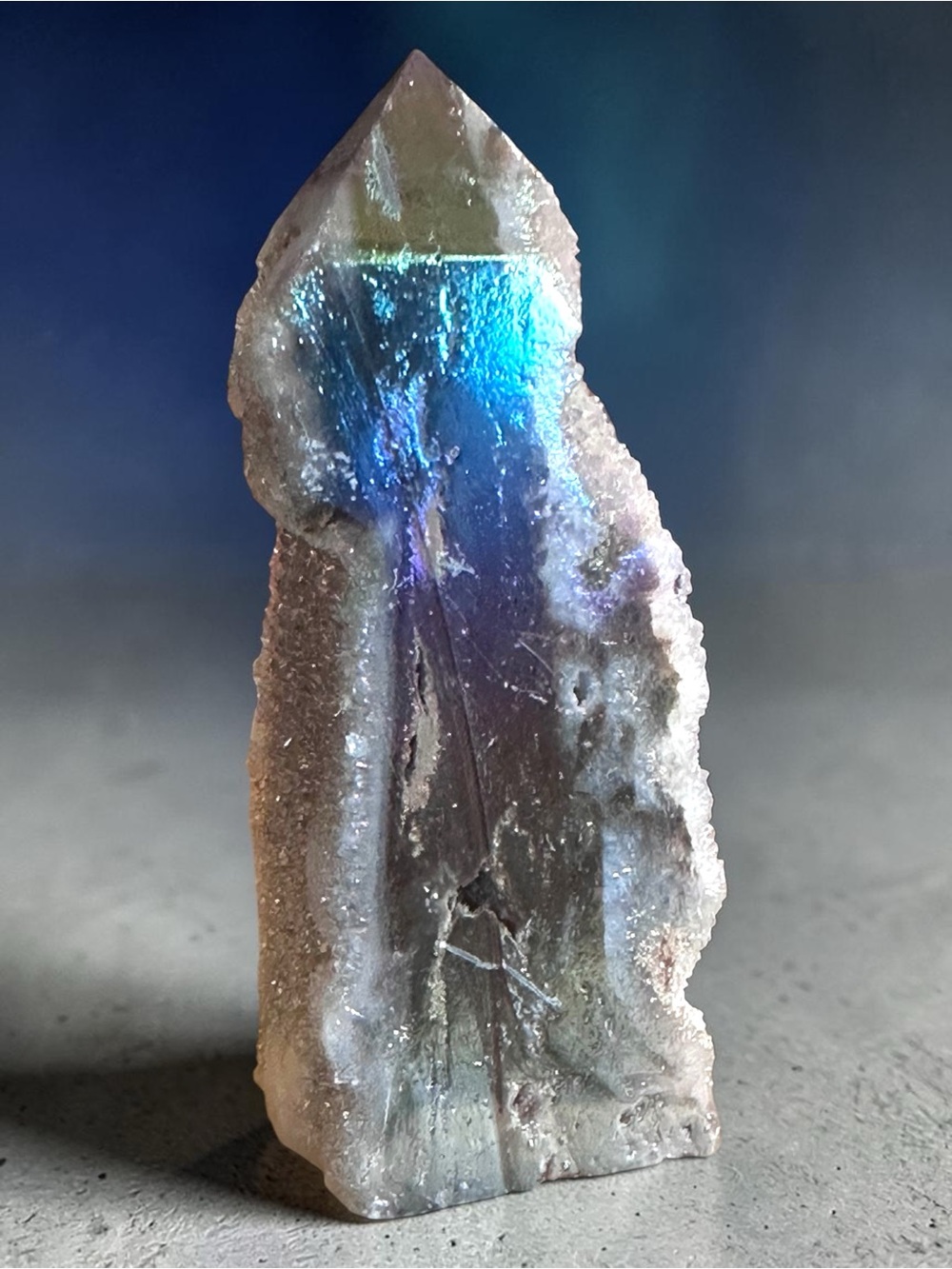 Aura Sphalerite Druzy Tower- Very Iridescent